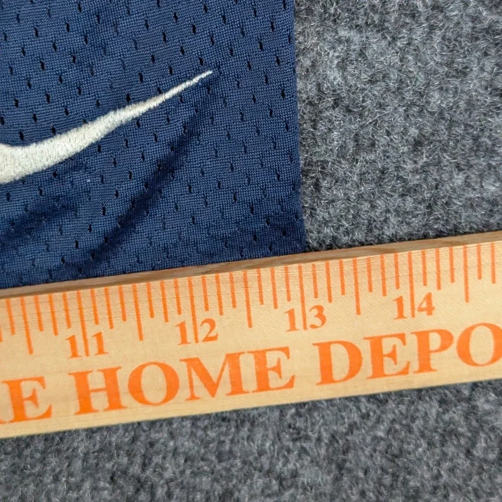 Nike Mens Mesh Athletic Shorts Navy Blue Swoosh Logo Size Medium Vintage Style‎